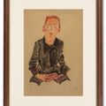 Egon Schiele — Преподаватель английского языка (справа) ; преподаватель университета доктора Оскара Райхеля (слева), изображение 3