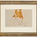 Egon Schiele — Сидящая девушка в коричневом платье (Валери Нойзил), изображение 4