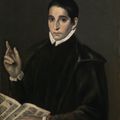 El Greco — Портрет молодого человека, традиционно идентифицируемого как святой Алоизий (Луиджи) Гонзага (1568-1591), в полный рост, с книгой, изображение 1