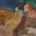 Emil Nolde — Фигура, которую можно увидеть среди девушек (Фантазия), изображение 1
