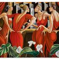 Ernie Barnes — Четыре женщины в красном, изображение 1