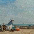 Eugène Boudin — Сцена на пляже в Довиле, изображение 1