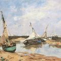 Eugène Boudin — Трувиль. Барки путешествуют по морю, изображение 1