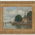Eugène Boudin — Дордрехт. На набережной порта, изображение 2