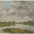 Eugène Boudin — Мертвая река в Довиле, изображение 1
