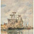 Eugène Boudin — Довиль, набережная о-Буа, изображение 2