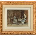 Eugène Boudin — Бретонский интере, материнство ( спереди ) ; Этюды о вуалях и материнстве ( сзади ), изображение 3
