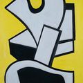 Fernand Léger — Живописная фреска на фоне желтого неба, изображение 1