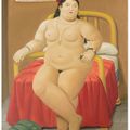 Fernando Botero — Стоящая женщина в спальне, изображение 1