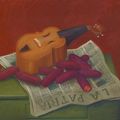 Fernando Botero — Натюрморт со скрипкой и сосисками, изображение 1