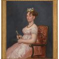 Francisco Goya — Портрет доньи Марии Висенты Баррузо Вальдес, сидящей на диване с комнатной собачкой; и портрет ее матери доньи Леоноры Антонии Вальдес де Баррузо, сидящей на стуле с веером в руках., изображение 5