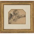 François Boucher — Мужчина, опершись на руки, смотрит вверх, направо, изображение 2