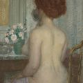 Frederick Carl Frieseke — Женщина за туалетным столиком, изображение 1