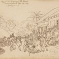 French School — Сцена убийства на базаре в Купанге (остров Тимор, 21 октября 1818 года), изображение 1