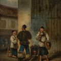 George Chinnery — Трое мужчин пьют суп у жаровни, изображение 1