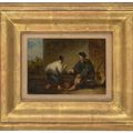George Chinnery — Уличная сцена в Макао с двумя фигурами, играющими в игру, изображение 2