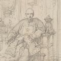 George Chinnery — Торговец из Гонконга, сидящий в интерьере, изображение 1