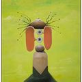 George Condo — Лицевая композиция на фоне зеленого неба, изображение 2