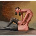 George Condo — Сидящий обнаженный, изображение 1
