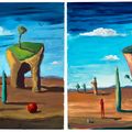 George Condo — Человеческий ландшафт и ловушка для мыслей [Две работы], изображение 1