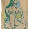 George Condo — Сидящий обнаженный, изображение 1