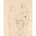 George Grosz — Начбарс Ленхен (справа) ; Стехенде Фрауенакт (сзади), изображение 1