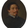 Gérard — Портрет испанского джентльмена, во весь рост, в черном камзоле с белым воротничком, изображение 1