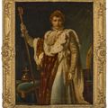 Gérard — Портрет Наполеона Бонапарта (1769-1821), императора Франции, в три четверти роста, в коронационном облачении, изображение 1