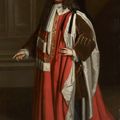 Gibson — Портрет адмирала Эдварда Рассела, 1-го графа Орфорда (1652-1727), в полный рост, в мантии пэра, с драпировкой и архитектурой за ее пределами, изображение 2