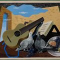 Gino Severini — Природа морта в Коломбе, читарра и фрутта, изображение 1