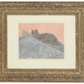 Gwen John — Черная кошка на голубом и розовом фоне, изображение 2
