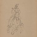 Henri de Toulouse-Lautrec — Кавалер ( спереди ); Военный маневр и рыцарские этюды ( сзади ), изображение 1