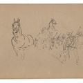Henri de Toulouse-Lautrec — Кавалер ( спереди ); Военный маневр и рыцарские этюды ( сзади ), изображение 3
