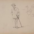 Henri de Toulouse-Lautrec — Мужчина в дебюте и авторские этюды ( справа ); Кавалькада ( сзади ), изображение 1