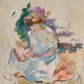 Henri Lebasque — Женщина в саду, изображение 1