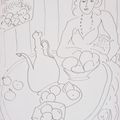 Henri Matisse — Молодая женщина сидит за одним столом, изображение 1