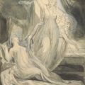 Henry Fuseli — Дизайн для "Храма природы" Эразма Дарвина: "Сила воображения в мечтах" (справа), с изображением обнимающихся влюбленных (сзади), изображение 1
