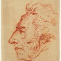 Henry Fuseli — Карикатурный портрет Генри Фюзели перед статуей Моисея работы Микеланджело; и еще три карикатурных портрета Фюзели, изображение 2