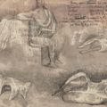 Henry Moore — Лежащие фигуры: Идеи для скульптур ( recto ); Лежащие фигуры и сидящая фигура ( verso ), изображение 2