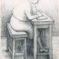 Henry Moore — Девушка делает домашнее задание, изображение 1
