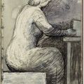 Henry Moore — Лежащая обнаженная, из альбома для зарисовок 1980 года, изображение 3