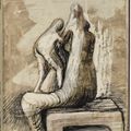 Henry Moore — Лежащая обнаженная, из альбома для зарисовок 1980 года, изображение 9