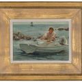 Henry Scott Tuke — Гребная лодка (справа); Облачный морской пейзаж (сзади), изображение 2