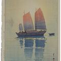 Hiroshi Yoshida — Хансен аса (Утро на парусной лодке), изображение 1