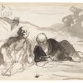 Honoré Daumier — Судебный процесс (для выяснения отношений между двумя котами) ( справа ) ; Двое лиц без оплаты ( сзади ), изображение 2