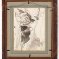 Honoré Daumier — Судебный процесс (для выяснения отношений между двумя котами) ( справа ) ; Двое лиц без оплаты ( сзади ), изображение 4