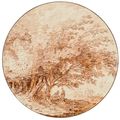 Hubert Robert — Пара под большим деревом, другие фигуры позади, изображение 1