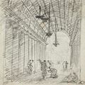 Hubert Robert — Два этюда : Персонажи в галерее, и фигуры, и то, что осталось от пьерского блока, изображение 2