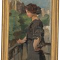 Isaac Israels — Элегантная дама на балконе, Париж, изображение 2