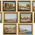 Italian School — Шесть видов Рима, включая замок Святого Ангела, арку Константина, площадь Пьяцца дель Пополо, арку Тита и пирамиду Кая Честиу; и четыре вида Неаполитанского залива с разных точек зрения, в, изображение 1